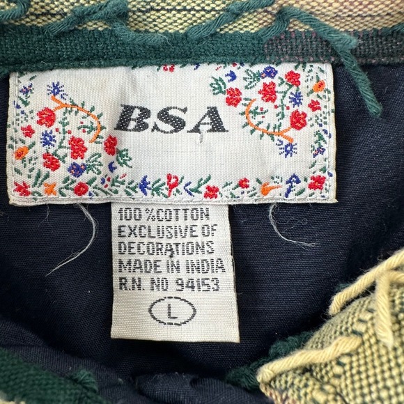 BSA Womens Plaid Textured Button Up Jacket Size L Multi Color - Picture 4 of 7